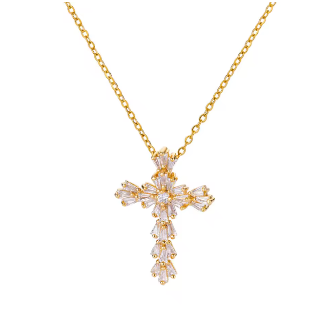 Goldene Schimmer Kreuzkette