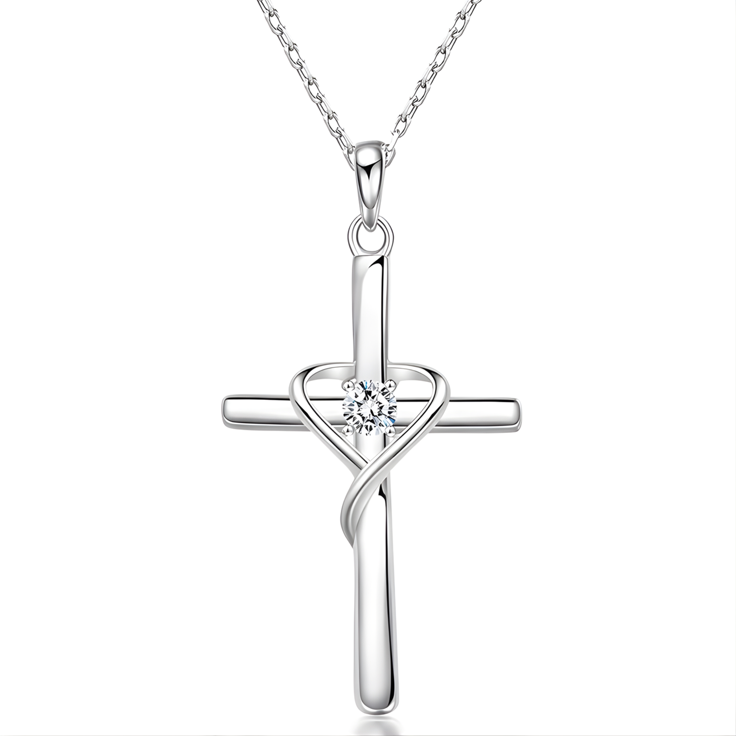 Elegante Silber Kreuzkette