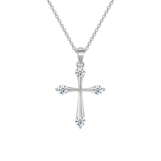 Elegante Silberne Kreuzkette