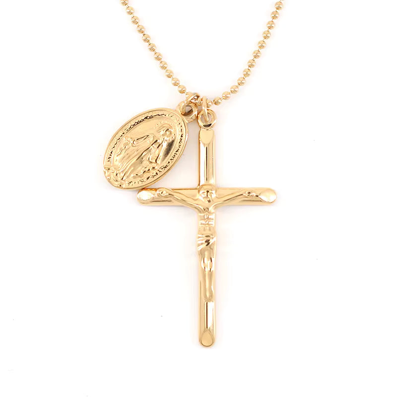 Elegante Goldene Jesus Kreuzkette