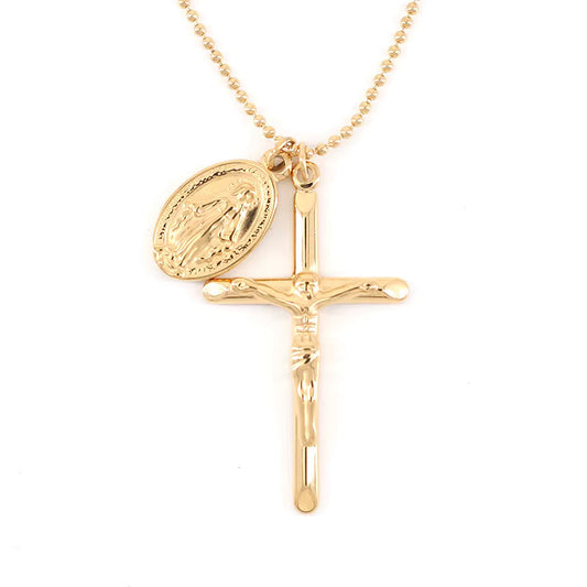 Elegante Goldene Jesus Kreuzkette
