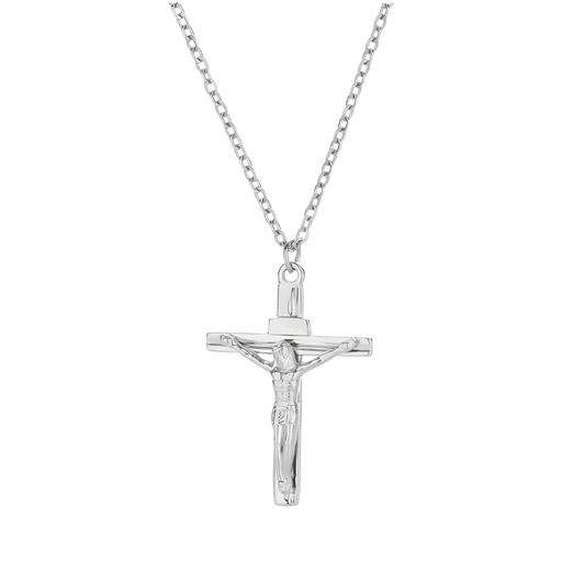 Silberne Jesus Kreuzkette