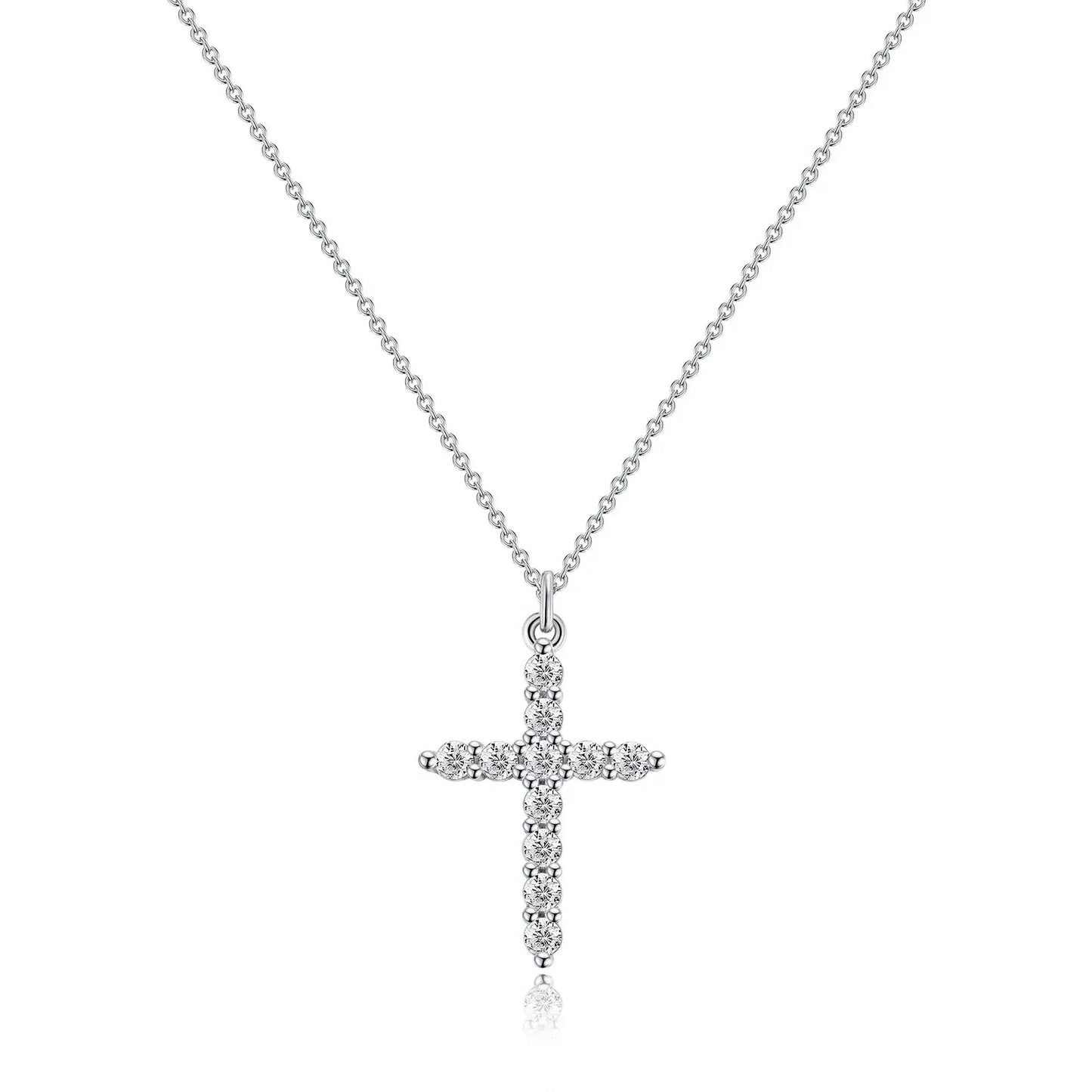 Elegante Silberne Kreuzkette